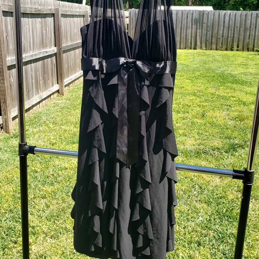 Never Worn Black Ruffle Betsy & Adam Dress Size 8
